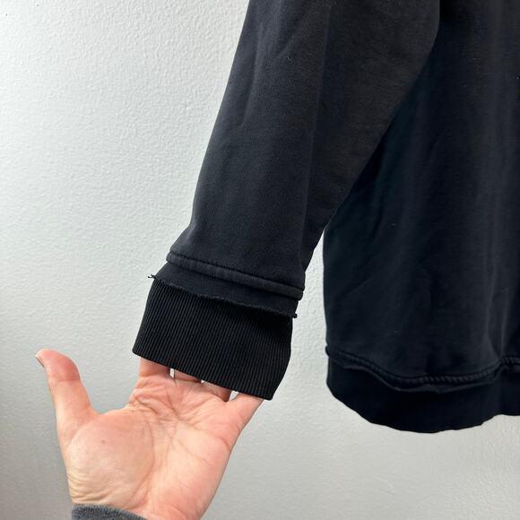 Soft Surrounding Snap Shawl Collor French Terry Sweatshirt Black 2X - Picture 6 of 11